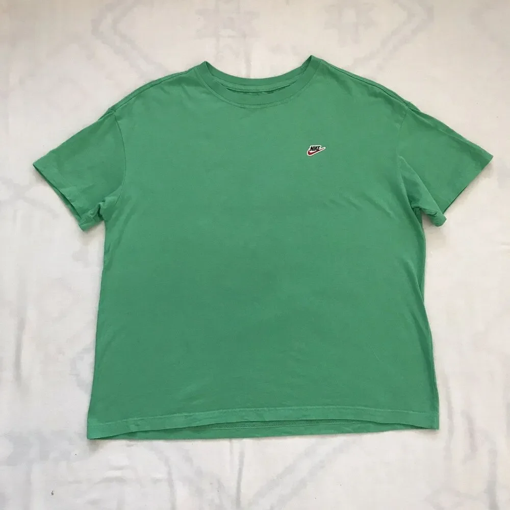 Nike Green Cotton Crew Neck Short Sleeve Unisex Relaxed T Shirt M